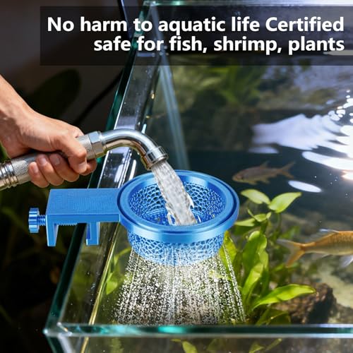Aquarium Water Change Diffuser, Spill-Free Tool for Rimless & Rimmed Fish Tanks, Protects Substrate & Plants, Safe for Fish and Shrimp (Large) - size: Large