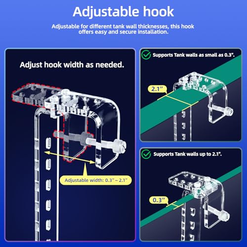 Adjustable Hanging Turtle Dock with Anti-Slip Artificial Grass Basking Platform Sturdy Acrylic Ramp for Aquatic Turtles, Compatible with Various Tank Sizes, Easy Setup (Transparent, 11x5.8 Inch) - size: 11x5.8 Inch