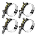 4 Pack 0.75" T-Bolt Hose Clamps, 304 Stainless Steel Turbo Intake Clamp, Working Range 1.1"-1.34"(28mm-34mm) for 0.75" I.D. Hose with 5mm Wall Thickness - size: 0.75" hose clamp 28mm-34mm (1.1"-1.34")