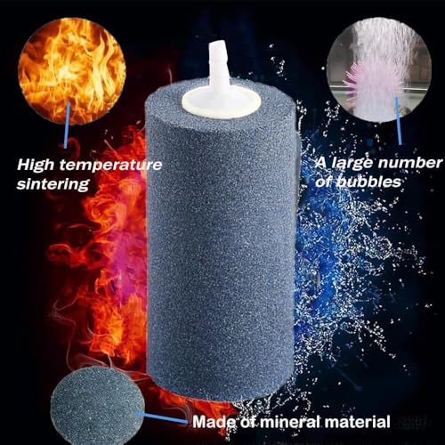 Large Air Stone, Air Stone Hydroponics, 4 x 2 Inch Large Air Stone Cylinder Bubble Diffuser for Aquarium, Fish Tank, Pond and Hydroponics Air Pump, Growing System, Circulation - color: 6-Pack