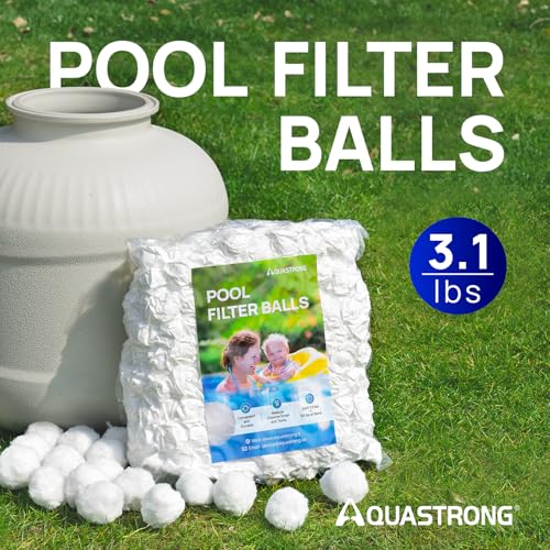 AQUASTRONG Pool Filter Balls for Sand Filters, 3.1 lbs Reusable Pool Sand Filter Balls (Replaces 100 lbs of Sand), Efficient Water Filtration Pool Filter Balls for Swimming Pools, Filter Pumps - color: White, size: 3.1lbs