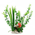 CNZ Aquarium Decor Fish Tank Decoration Ornament Artificial Plastic Plant Green 9" Tall