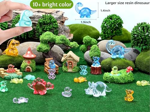 35PCS Mini Resin Dinosaur Figures Tiny Animals Figures Bulk to Hide Small Plastic Miniature Dinosaur for Easter Egg Micro Garden Landscape Aquarium Desk Decor Vase Filler Gifts Party Favors - size: Dinosaur (35PCS)