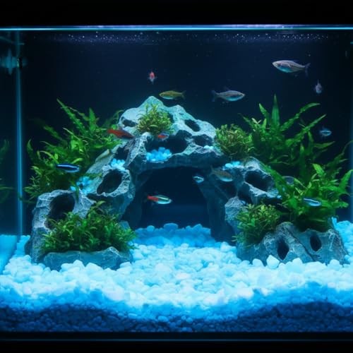 Shiny Stone Aquarium Gravel Sand, Sky Blue, 8-15mm | Glow in The Dark - color: Sky Blue, size: 8-15mm