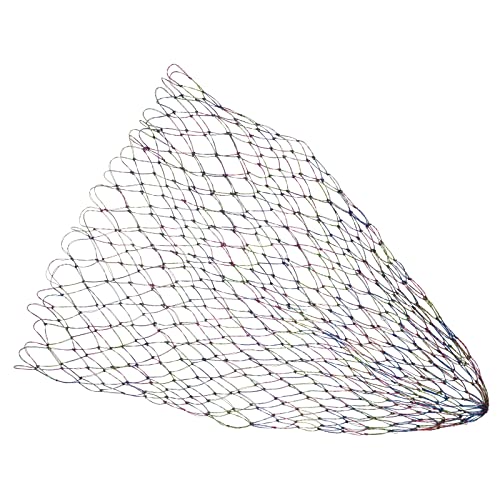 PATIKIL Fishing Net Replacement, 17.7" Dia. PE Replacement Mesh Landing Fish Nets for Freshwater Saltwater Fishing, Multicolor