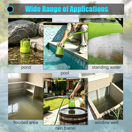 FLUENTPOWER 1/4HP Utility Pump 1900GPH Portable Submersible Sump Pump, Manual Control with 16.4 Ft Cord for Draining Water from Pool Pond Garden Hot Tub Basement Tankless Heater Liquids - style: 1/4HP 1900GPH