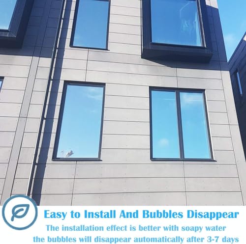 Niviy Window Privacy Film One Way, Window Tint for Home, Mirror Film Daytime Privacy Heat UV Blocking Glass Tinting for Office 17.5 x 78.7 Inches, Silver - color: Silver, size: 17.7" X 78.7"