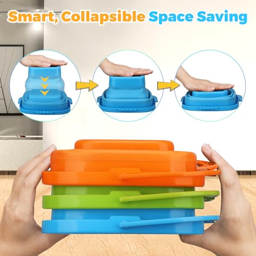 Foldable Beach Bucket, Large Silicone Pail Bucket Sand Buckets Collapsible Bucket, Sand Beach Toys for Kids Adults Beach Play Camping Gear Water Food Jug, Dog Bowls, Camping