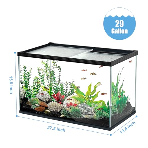 Ultra Clear Glass Aquarium Thickened Large Fish Tank -Suitable for High-end Fish Enthusiasts (29 Gallon, Tank) - size: Tank-29 Gallon