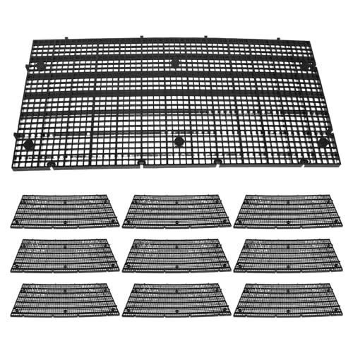 BESPORTBLE 10pcs Aquarium Fish Tank Divider Plastic Grid Panel 30x15cm Black Bottom Filter Mesh Partition for Breeding Separation and Fish Isolation