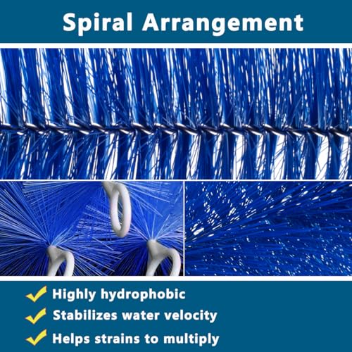 RINOO 2 Pcs Fish Pond Filter Brushes Set for Koi Pond Filter Fish Tank Aquarium Water Garden Pond Skimmer Filter Cleaning Brush 16 Inch by 4.7 Inch (Blue) - color: Blue, size: 16 in L - 2pcs