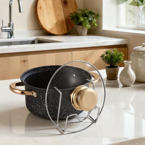 Pot Lid Holder for Cooking, Stainless Steel Pot Attachment, Stable and Non-Slip Lid Holder Design, Hand Free Slow Cooker Lids Holders Fits Most Slow Cookers (2 Pack)
