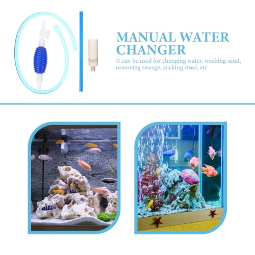 Beaupretty Manual Aquarium Gravel Vacuum Siphon Water Changer, 1.96m Thickened Hose Fish Tank Cleaner for Household Aquarium Maintenance