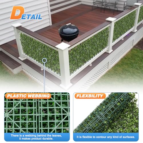 TANG 20"x20"-1PC Artificial Greenery Boxwood Panels Grass Wall Panel, Faux Privacy Fence Ivy Screens Backdrop Fake Hedge for Indoor Outdoor Wedding Décor, Olive Reineckea carnea Panel - color: Olive Reineckea Carnea Panel, size: 20"x20"