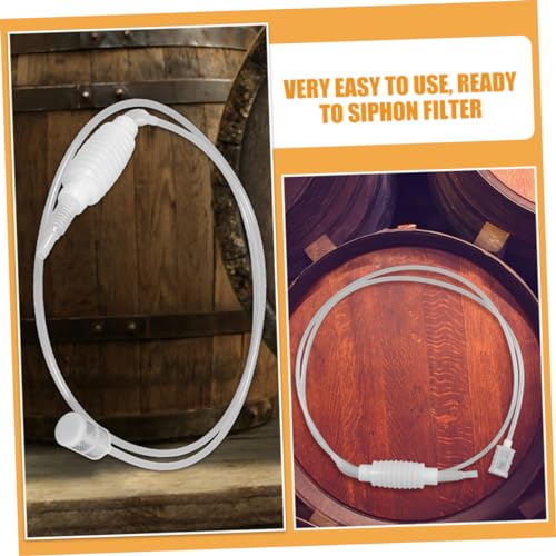 Cabilock 2pcs Home Brewing Siphon Hose Plastic Wine Beer Transfer Tubing with Filter for Bottles Easy Handling Spill Liquid Transfer for Narrow Wide Mouth Containers