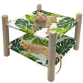 Tfwadmx Bearded Dragon Bed Double-Layer Wood Reptile Lizard Lounger Sleeping Hammock Tank Habitat Accessories for Leopard Gecko Snake Lizard or Other Small Animal - style: Style D