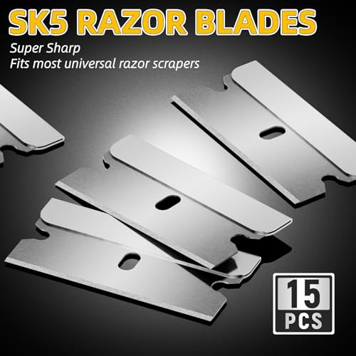 DIYSELF 1 Pack Razor Blade Scraper with 15 Extra Blades, Scraper Tool for Cleaning Window, Paint, Cooktop, Oven, Glass Stove Top Scraper, Razor Scraper with Buit-In Blade Storage (Green) - color: Green, size: 1 Pack