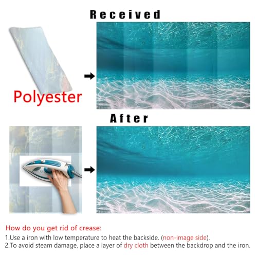 30X18IN Natural Undersea Aquarium Background, Undersea Beach Fish Tank Background, with 8 EVA Double-Sided Tape - color: Sea, size: 30X18in/75X45cm