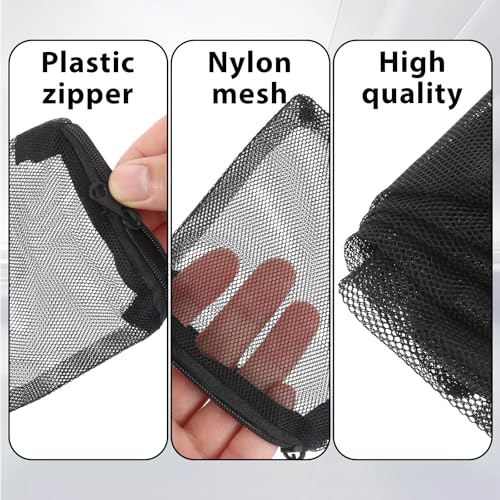 10PCS Aquarium Filter Media Bags, 3x4 Inch Fish Tank Media Mesh Filter Bags, Reusable Mesh Filters Bag for Activated Carbon, Filter-Stones and Ceramic Rings, Black Mesh-Net Filters Bag with Zipper