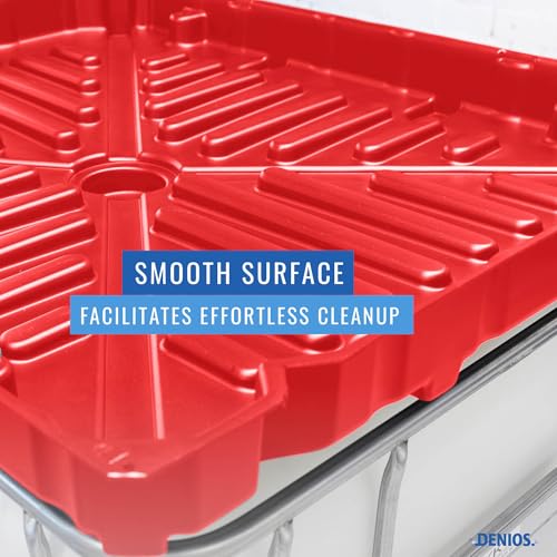 DENIOS® IBC Tote Funnel - 49.5"x42"x5" Extra Large Funnel | Wide Mouth for IBC Totes | Perfect for Fast, Spill-Free Liquid Transfer | Heavy-Duty Large | Red | IBC Tote NOT Included - color: Red