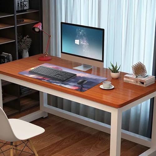 Volcano and Cherry Blossoms Desk Pad Mouse Pad,Large Nature Mouse Mat with Stitched Edges,Non-Slip Rubber Base Mousepad for Office PC Keyboard Laptop and Home Work Desk Mat(27.5X11.8 in) - color: Volcano and cherry blossoms