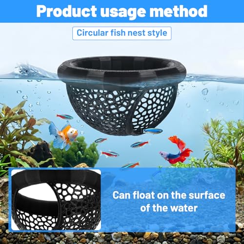 2Pcs Betta Hammock and Fish Toys, Fish Tank Accessories with Floating Betta Hide and Tunnel for Aquarium (Black)