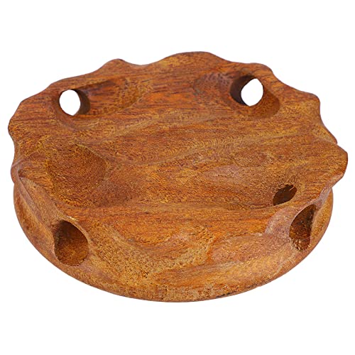 Solid Wood Round Pedestal Wooden Display Stand Vintage Home Decor for Tea Cups Potted Plants Fish Tanks with Retro Style Compact Size 3.5 Inch Inner Diameter (Green Inner Diameter 9 Height - size: Green inner diameter 9 height 2.5 cm