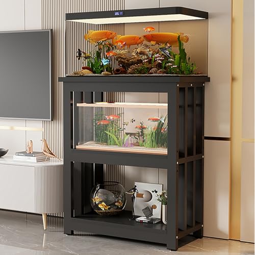 Fish Tank Stand,Multi-Tier Steel Fish Tank Stand for 12-20" Aquariums, Adjustable Reptile & Terrarium Shelf, Durable Storage Cabinet for Home/Office, Fish Tank Furniture - color: #B, size: 50x35x100cm/20x14x39in