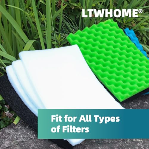 Value Pack of Large DIY Poly Coarse Fine Foam Filter Pads Set for Aquarium Pond(Pack of 7)