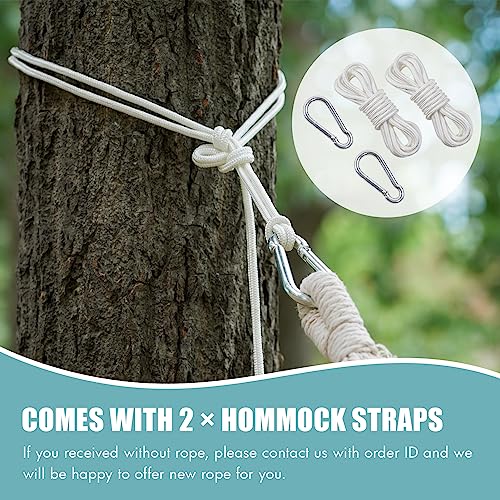 INNO STAGE 2 Persons Hammock with Tree Straps - Brazilian Double Hammocks, Portable Hanging Camping Bed for Patio, Backyard, Porch, Outdoor and Indoor Use Soft Cotton Carrying Bag, Blue, XX-Large - color: Blue, size: XX-Large