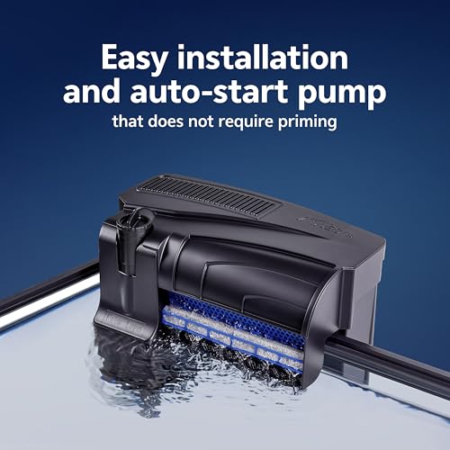Aqueon SmartClean Power Filter with EcoRenew Filter Cartridge, Quick and Easy Water Changes, Quiet Operation, Adjustable Flow, for 50-90 Gallon Freshwater and Saltwater Aquariums, Large - size: 50-90 Gallons