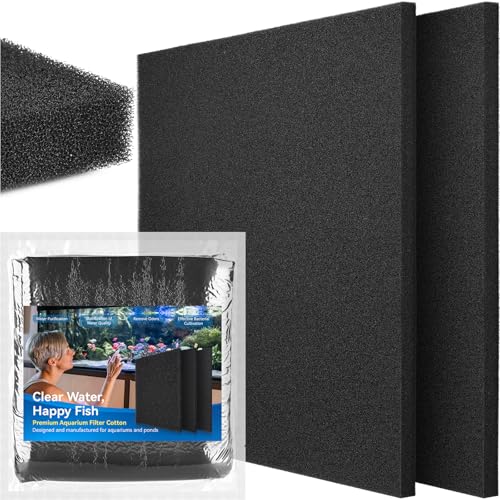 Borlech Aquarium Bio Filter Sponge Pad - Cut-to-Size Aquarium Filter Media for Fish Tank, Pond, Sump - Mechanical & Biological Filtration (18.5"x18.5"x0.8", 50PPI, 2 Pack) - size: 18.5"x18.5"x0.8" (50PPI) 2 PACK