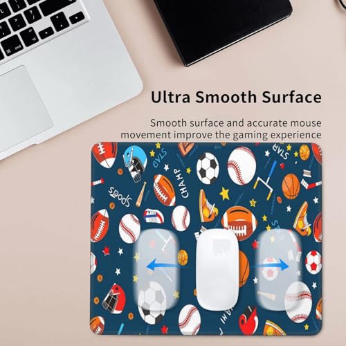 Basketball Soccer Baseball Fashion Mouse Pad,Pad Mousepads with Non-Slip Rubber Base for Laptop Desktop Computer, 10 X 12 Inch - color: Basketball Soccer Baseball, size: 10L x 12W inches