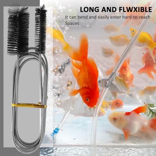Flexible Long Drain Brush Set, Stainless Steel Tube Cleaning Brushes for Kitchen, Sink, Drain Pipe, with Large Double Elastic Nylon Ends, Cleaning Brushes for Household Use