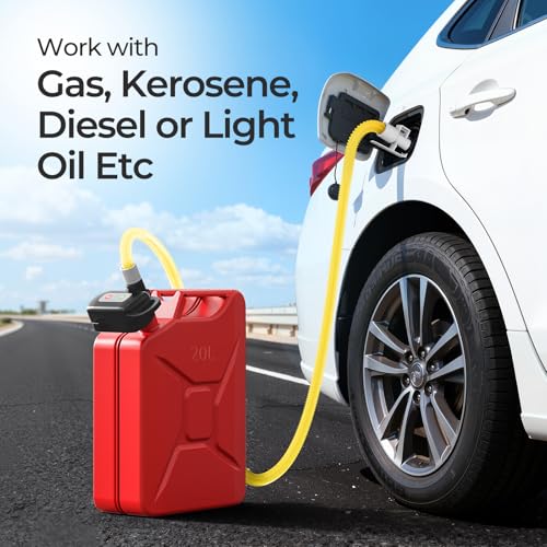 Rechargeable Fuel Transfer Pump with Auto Stop Sensor, Fast 3.2 GPM Flow Gas Can Pump Portable Fuel Pump, Lithium-Ion Battery Gas Transfer Pump for Gasoline, Oil, Diesel, Gifts for Men Fathers Day