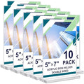 Acrylic Sign Holder 5 x 7, 10 Pack Clear Table Menu Vertical Display Stand Desktop Display Double Sided Stand Paper Holder Table Sign Suitable for Restaurants Office Store Show Fair