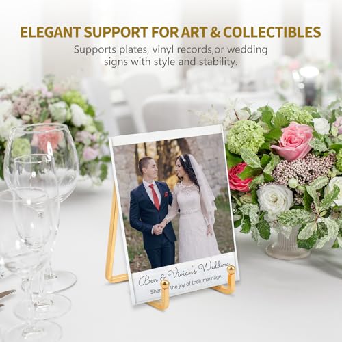 Plate Holder Easel Display Stand - 4.5 inch Metal Plate Stands for Display - Tabletop Picture Stand - Gold Iron Easels for Display Pictures | Photo Frames | Book | Decorative Plates | Plaque -1 Pack - size: 4.5 inch