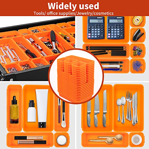 45 Pack Tool Box Organizer Tool Tray Dividers, Toolbox Drawer Organizers Storage Trays for Rolling Tool Chest, Work Bench Cabinet Bins, Hardware Parts Screw Nut Bolt Small Tools Organization - Orange - color: 45PCS - Orange, size: 3 - Sizes