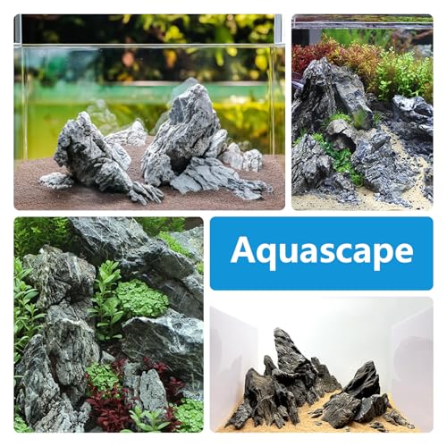 KINGRUI Natural Seiryu Rock Stone 11lb Dragon Stone for Aquarium Landscaping Models Fish Tank Decoration Reptile and Amphibian enclosures 3-6inch