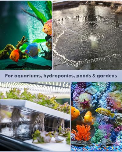 Pawfly 254 GPH Aquarium Air Pump, Quiet Adjustable Dual Outlet Oxygen Aerator with 13ft Airline Tubing & Check Valves for 300 Gallon Fish Tanks Ponds