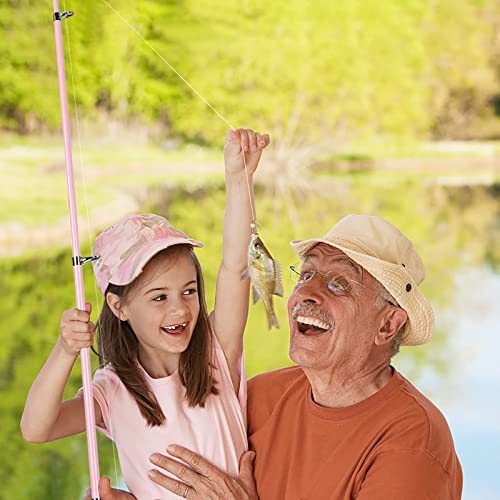 PLUSINNO Kids Fishing Pole with Spincast Reel Telescopic Fishing Rod Combo Full Kits for Boys, Girls, and Adults - color: Pink, size: 4FT / 1.2M