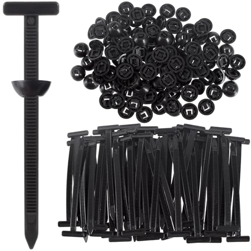 OIIKI 120 Pack Cable Zip Ties, 3.5 Inch Nylon Push Mount Self Locking Cable Ties, Heavy Duty Automotive Zipper Clips for Car Repair Indoor Wire Tying-Black