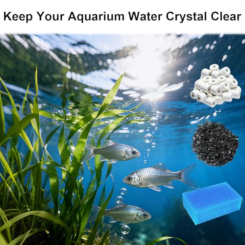 4 Set Media Maintenance Kit Replacement for Fluval AC70 Power Filter - for Use in Freshwater & Saltwater Aquariums - Includes 4 Active Carbon 4 Ceramic Rings 2 Intake Strainer Sponges 4 Foam Filter - size: For AC70
