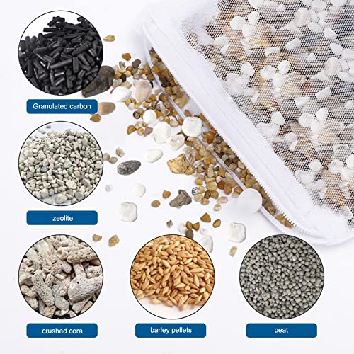 Segarty Filter Media Bags, 10PCS 11.7x7.8 Inch Aquarium Nylon Mesh Bags with Plastic Zipper, Fish Tank White Net Bags for Pellet Carbon, Bio Balls, Ceramic Rings, Ammonia Remover - color: high flow（white）, size: 11.7" x 7.8"