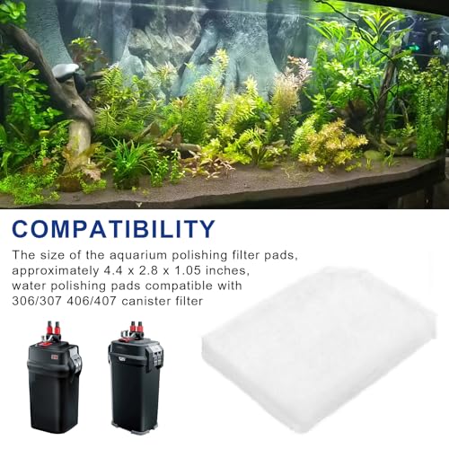 12 Pack Water Polishing Pads Fit for 306/307 406/407 Canister Filter Media Aquarium Filter Pad, A244A1 Mechanical Filter Media for Aquariums Compatible with Fluval Quick-Clear - size: 12 PCS