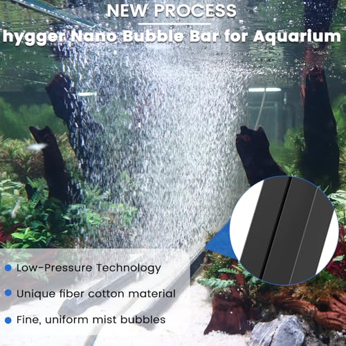hygger Weighted Nano Mist Bubble Wall Bar, 2-Pack 9.8" Self-Sinking ABS Air Stone Strip with Gentle Oxygen Diffuser for Freshwater & Marine Aquarium, Hydroponics - size: 9.8 Inch 2pcs