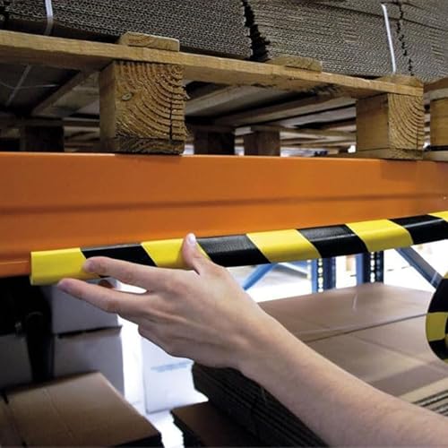 Wall Edge Corner Guards, 78.7in/2m Yellow Black Safety Bumpers, Self-Adhesive Foam Protector Padding, Warehouse Racks, Shelves, Garage & Equipment Protection (1, Yellow+Black, 78.7in/2m) - color: Yellow+black, size: 78.7in/2m