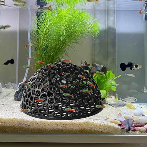 Shrimp Hides for Aquarium, Betta Fish Accessories | Shrimp Dome Hi De Cave for Aquarium Cave Lounge | Fish Tank Tunnel | Hammock Aqua-rium Decor for Small Fishes to Rest, Feed, Play & Breed