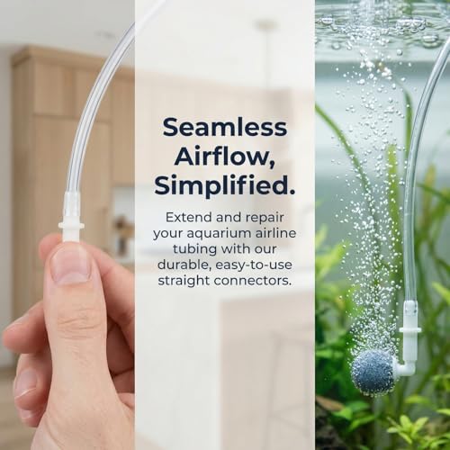 Kisangel 10Pcs Straight Air Connector Hose for Aquarium Air Pump Tubing Fish Tank Accessories Inline Oxygen Tubing Connectors
