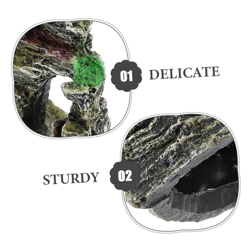 Fish Tank Mountain Decoration Rock Cave Resin Ornament for Aquatic Terrarium Compact Aquarium Decor for Small Spaces Easy Setup Visually Striking Design